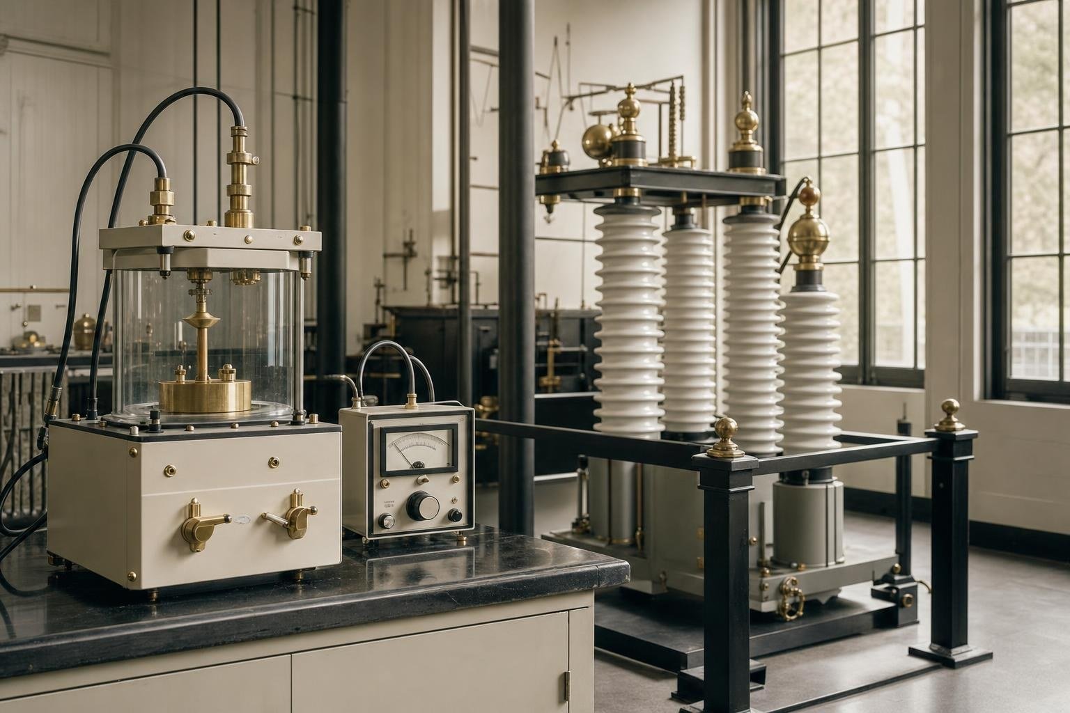 High voltage insulation and dielectric test set in an electrical laboratory